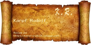 Karpf Rudolf névjegykártya